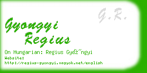 gyongyi regius business card